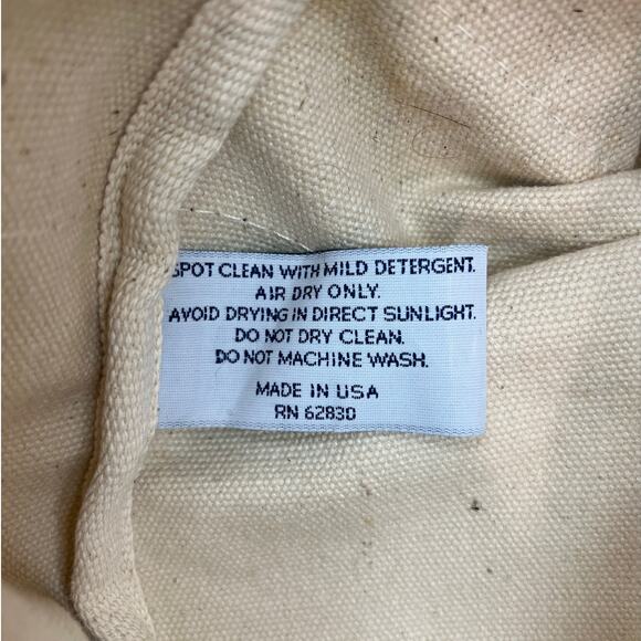 L.L. Bean Boat Tote Canvas Burgundy Trim - Picture 5 of 9